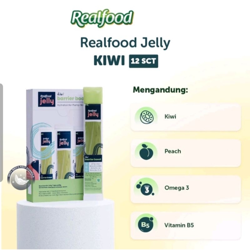 

Realfood Jelly Kiwi Barrier Boost Sarang Burung Walet Isi 12 Pcs