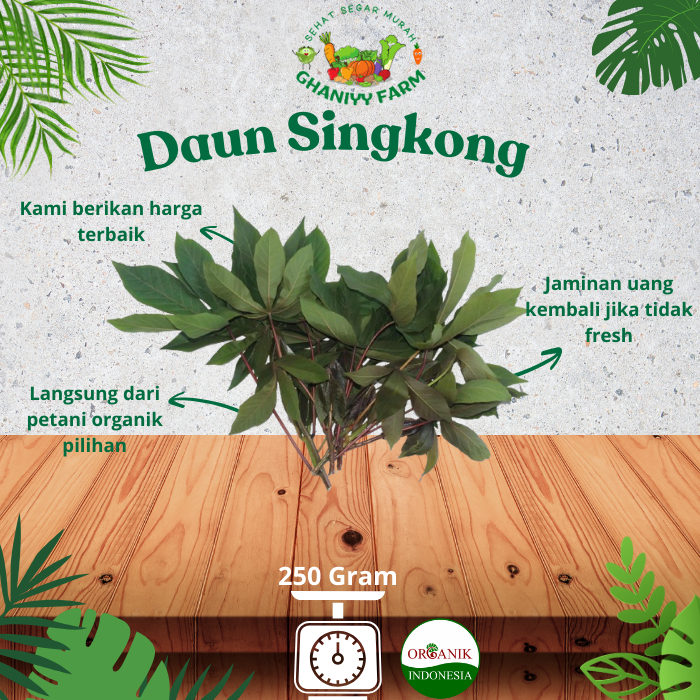 

Sayur organik daun singkong organik 250Gram