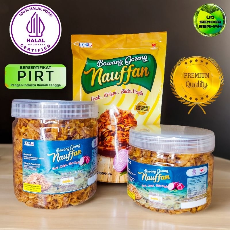 

BAWANG GORENG PREMIUM NAUFFAN /PREMIUM FRIED SHALLOTS BAWANG MERAH BREBES PILIHAN