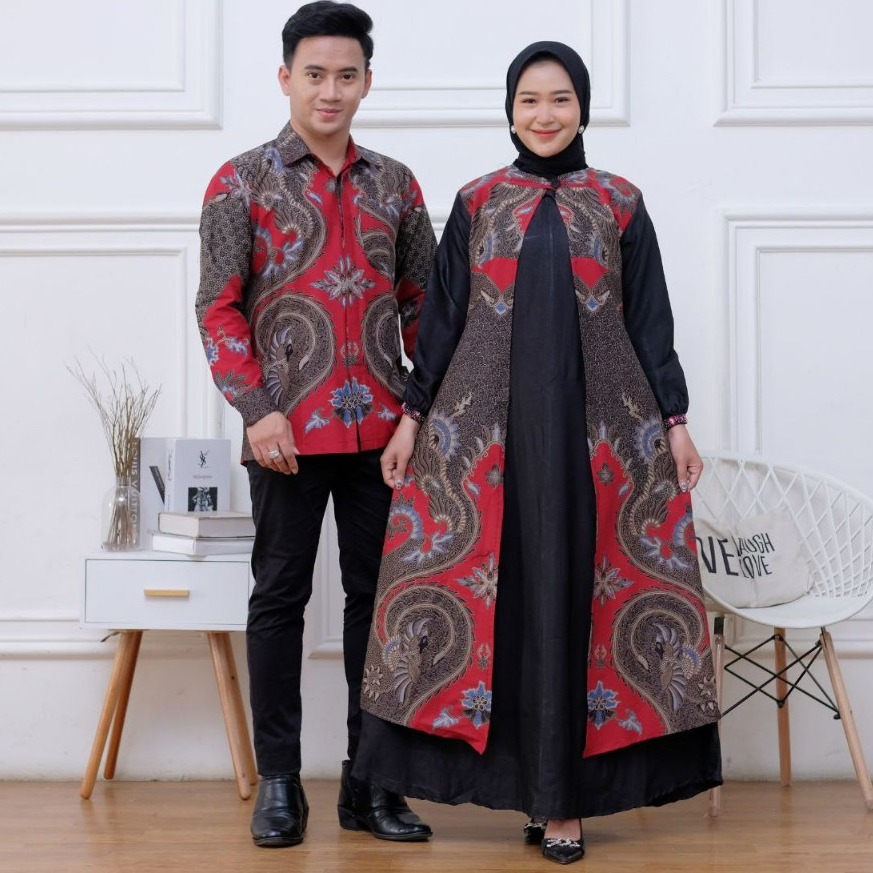 Couple Gamis Batik Katun Jumbo LD 110 LD 120 Kombinasi Toyobo