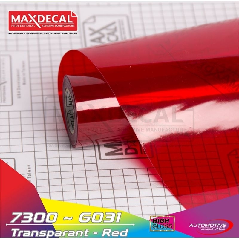 

sticker transparan red glosy lapis plastik