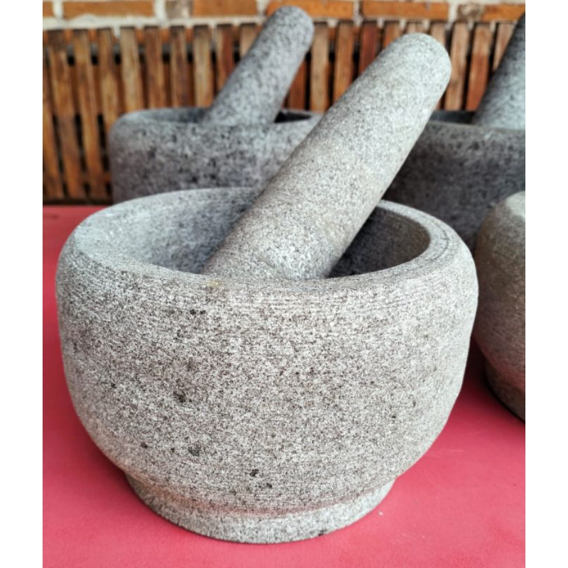 Cobek dan Lesung Batu Asli