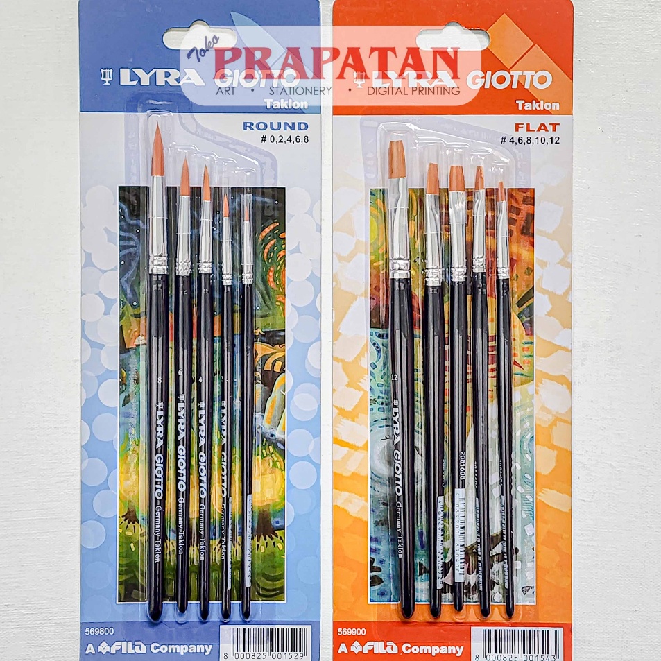 

Banyak Diminati Kuas Lukis Lyra Giotto Set Flat Round 5pcs Paint Brush Set
