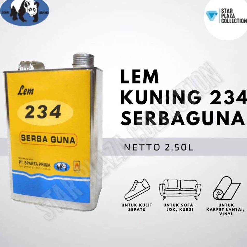 

Super Gembira Lem Kuning Aibon 234 Serba Guna 1 GALON Isi 25L Kulit Sofa Busa Karet Karpet HPL Vinyl