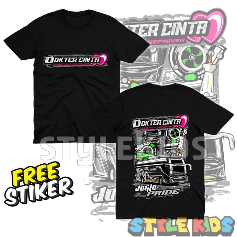 (BISA COD) FREE NAMA Kaos Anak Laki laki Perempuan Logo Dokter Cinta T-shirt Anak Laki laki Perempua