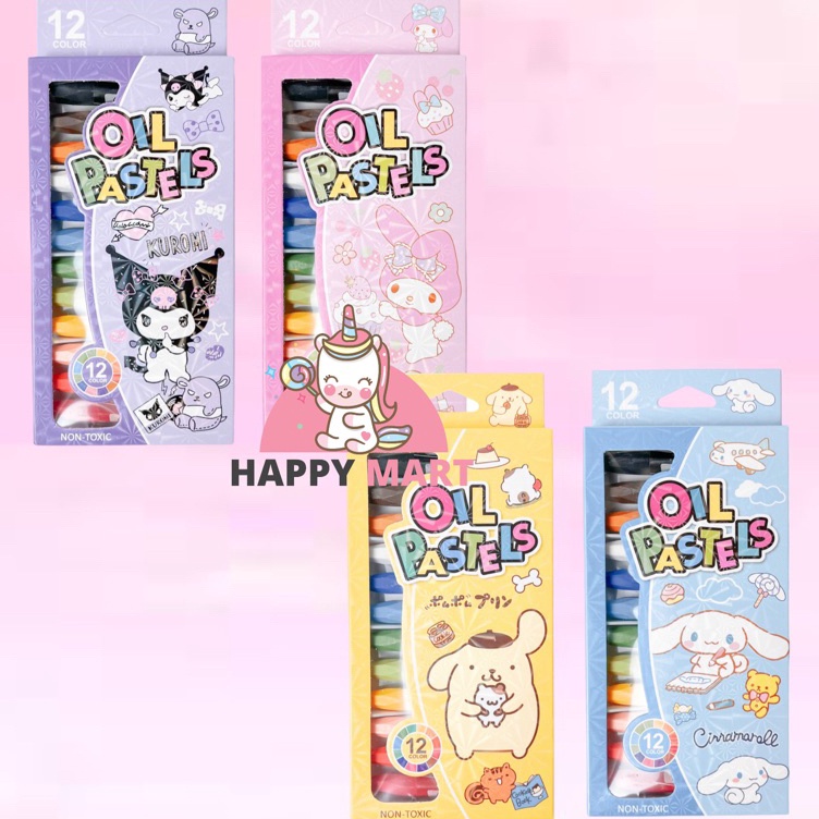 

Super Original oil pastel crayon pastel krayon sanrio 12 collors cinnamoroll kuromi melody