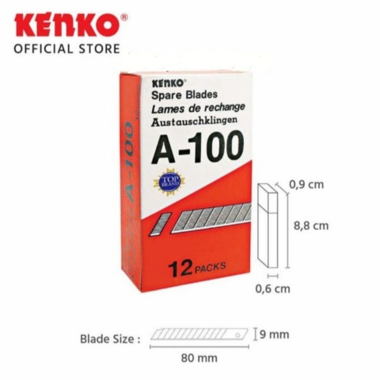 

KODE P5E5 Isi Cutterrefill pisau Cutter Kenko A1 kecil 1pak12tube