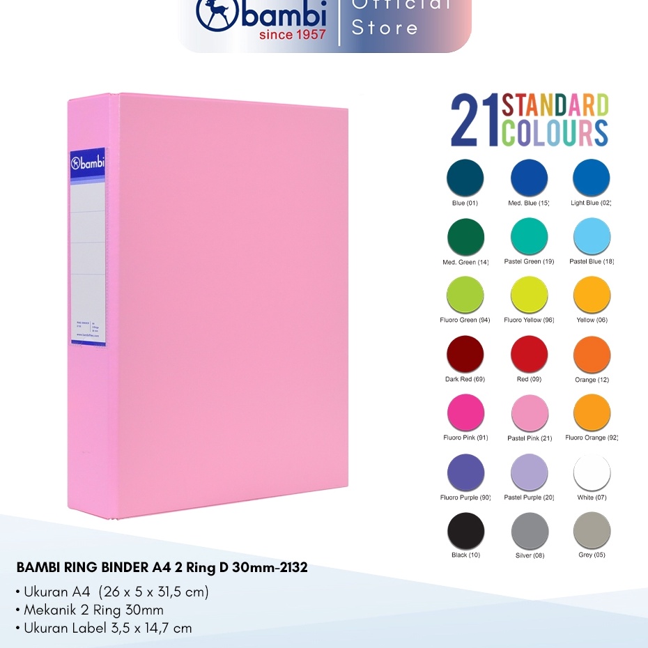 

Kejutan Besar Bambi Ring Binder A4 3 Ring MID SIZE 3 mm DType kode 2132