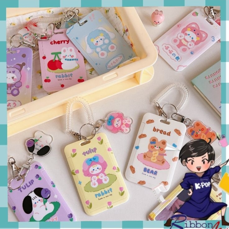 

Diskon sd 4 Set ID Card Warna Gantungan Card Holder Photocard Keychain Lanyard Name Tag Idol Kpop