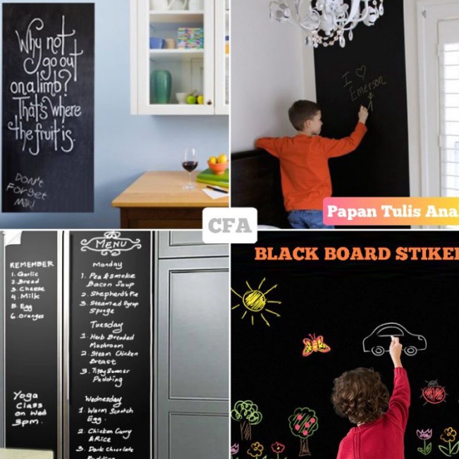 

Top Shipment 2 Meter FREE 5 Kapur Warna Papan Tulis Tinggal Tempel Self Adhesive Blackboard hitam praktis Stiker blackboard papan tulis STIKER PAPAN TULIS