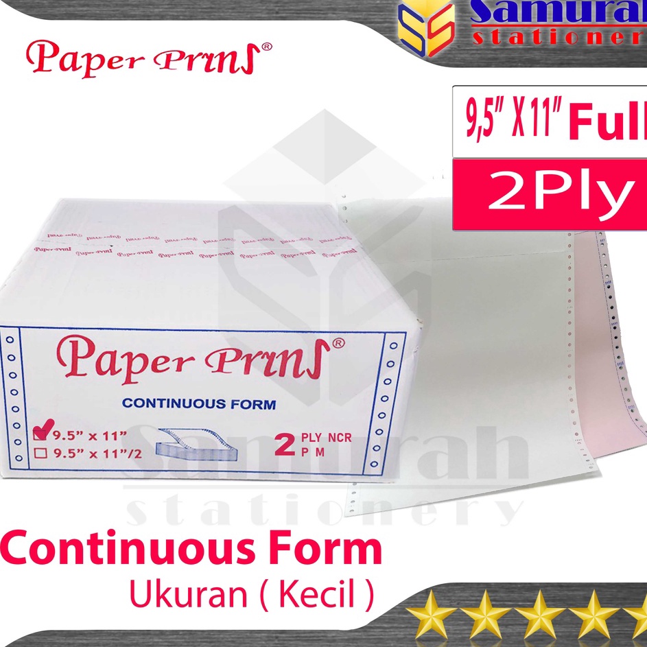 

Murah Hari ini Kertas Continuous Form Paper Prins 95 x 11 Full Atau 95 x 112 Bagi 2 K2 Ply NCR PRS Kertas Komputer Karbon PaperPrins Rangkap 2 Warna CF Paperpryns 2 Ply Carbonize