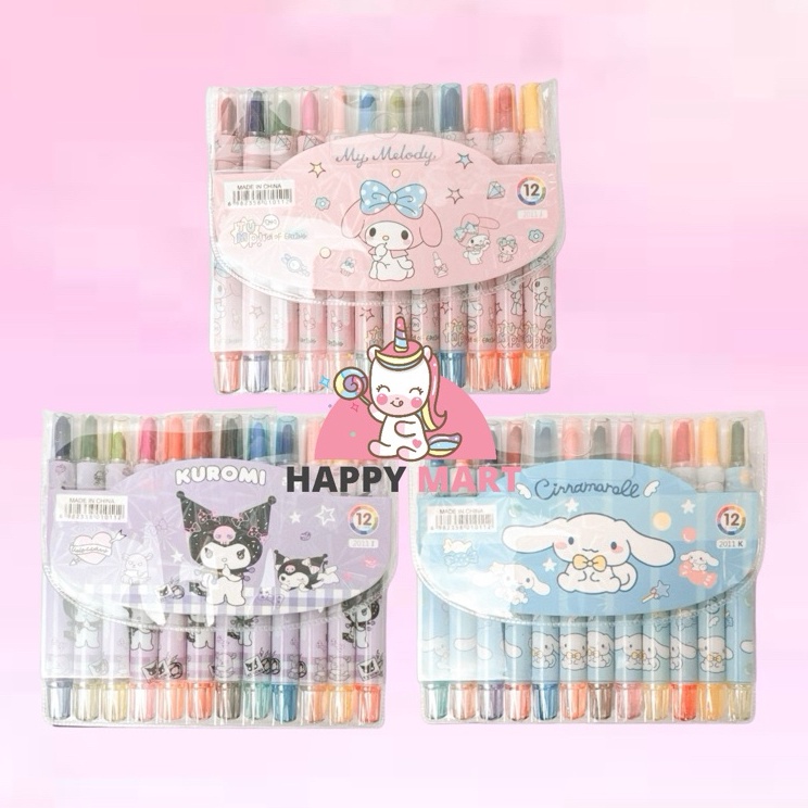 

Super Mutu Crayon putar SMALL motif sanrio kuromi melody cinnamoroll
