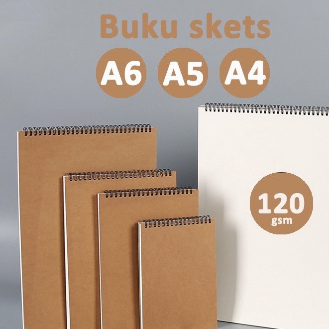 

Grosir Heboh Sketch Book Buku Menggambar A6 A5 A4 High Quality 12 GSM Buku Gambar