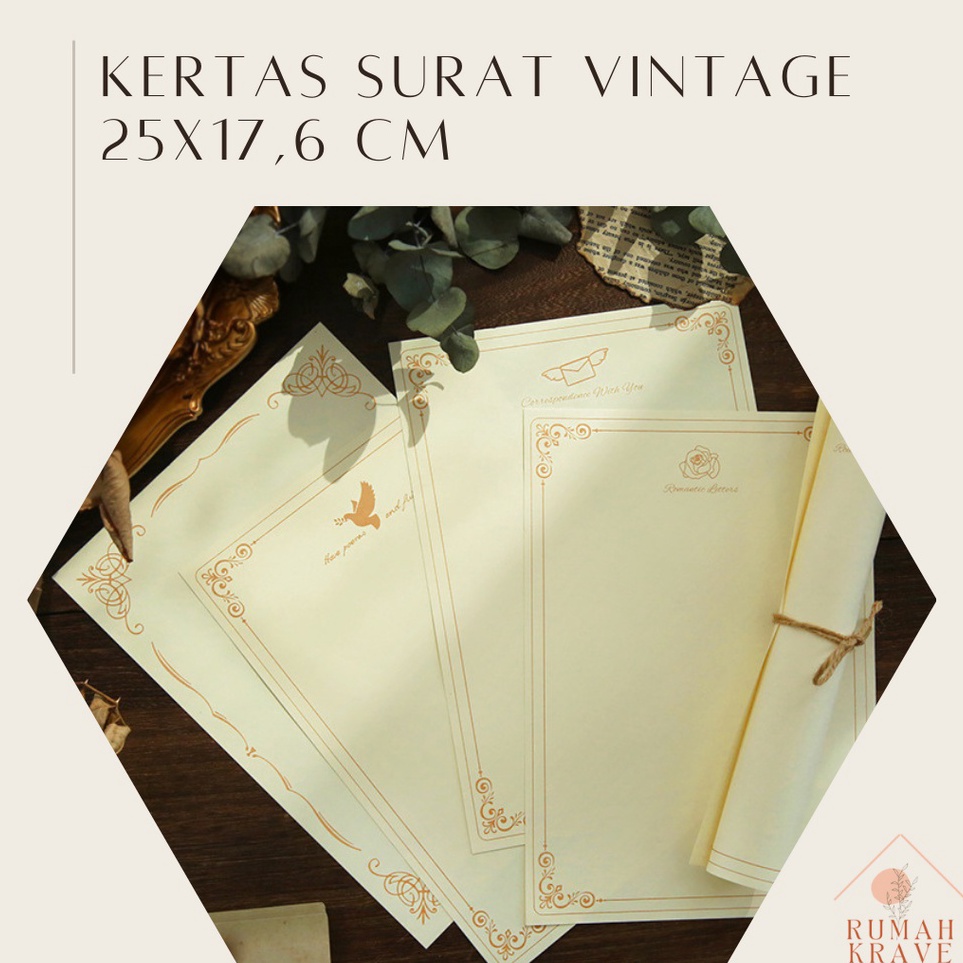 

Kejutan Istimewa RUMAH KRAVE 1pcs Kertas Surat Vintage 25cmx176cm