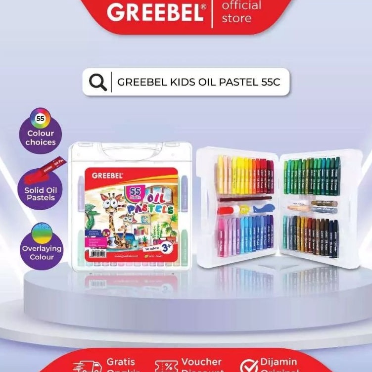 

Dapatkan Voucher GREEBEL Crayon 55 warna Oil Pastel Greebel 55 Warna