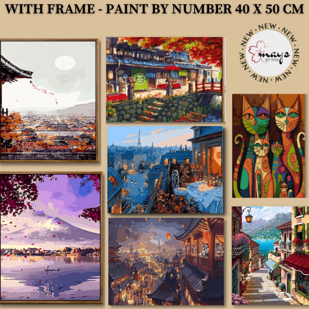 

KODE G37H With Frame Paint By Number Set 4 x 5 cm Realism Edition DIY Painting Kit Numbers Lukis Canvas 4x5cm Melukis Nomor Numbering Kanvas Art Gambar Anak Dewasa Kids Adult