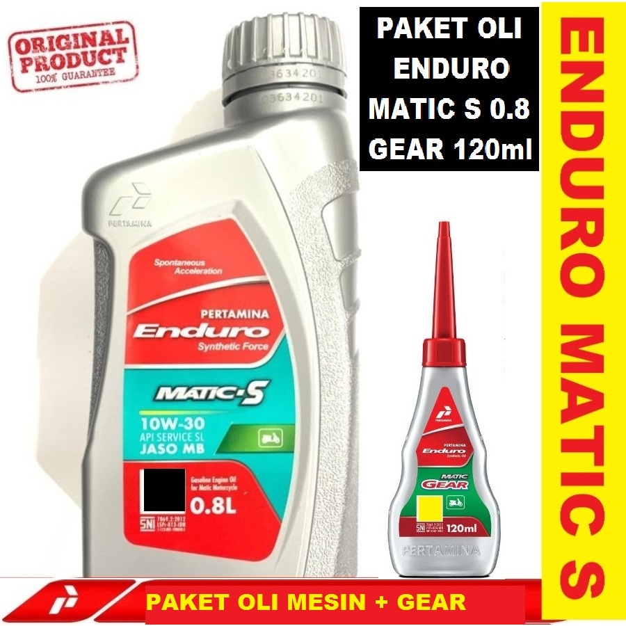 PAKET OLI PERTAMINA Enduro Matic S 10W 30 Oli Mesin Gear Motor Matic BEAT VARIO MIO FAZZIO FINO