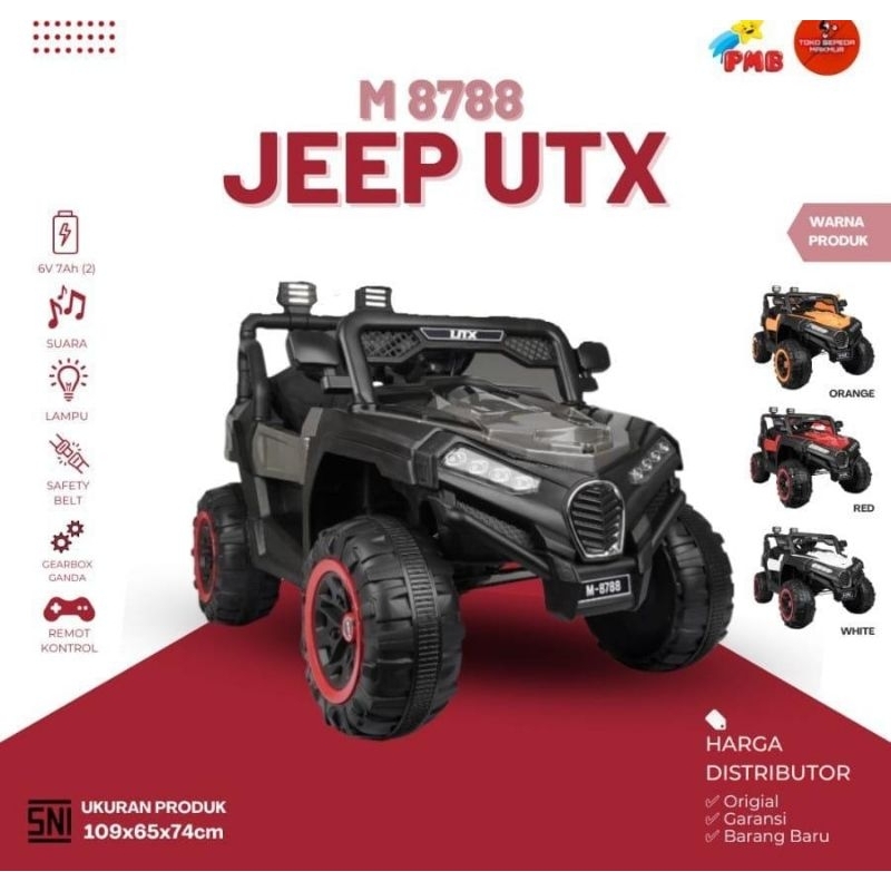 Mobilan Aki Anak PMB JEEP UTX M8788 Remote