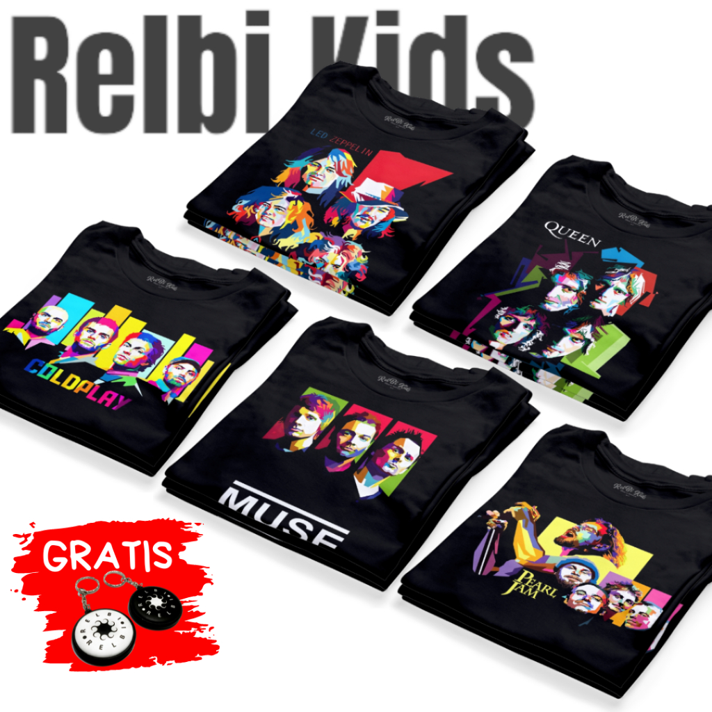 Relbi Kids Kaos Band Anak Rock Baju Band Anak Laki Laki Metal