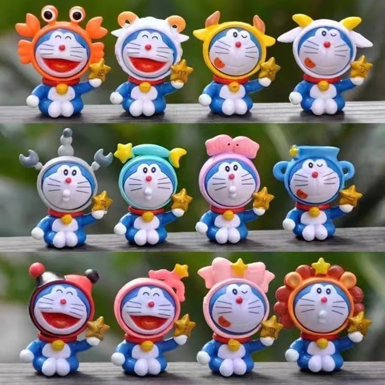 Figure Doraemon Zodiak Set 12pc 5-6cm Topper Doraemon Zodiac HG Gundam Stargazer HADIAH VALENTINE