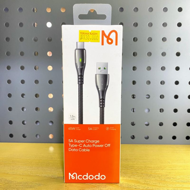 Mcdodo Data Cable USB-A to Type-C Auto Power Off 65W Smart Charging - CA679