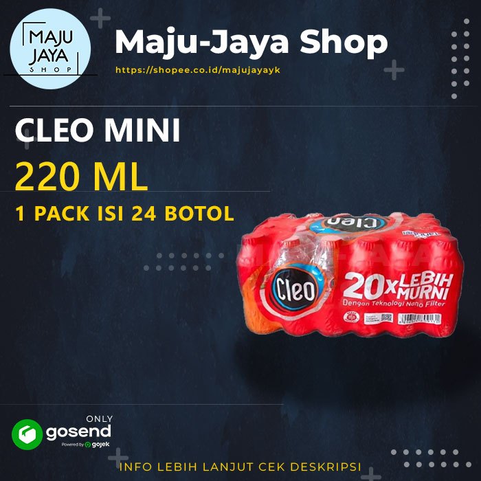 

Cleo Air Mineral Botol Mini 220ml (1 pack isi 24 botol)