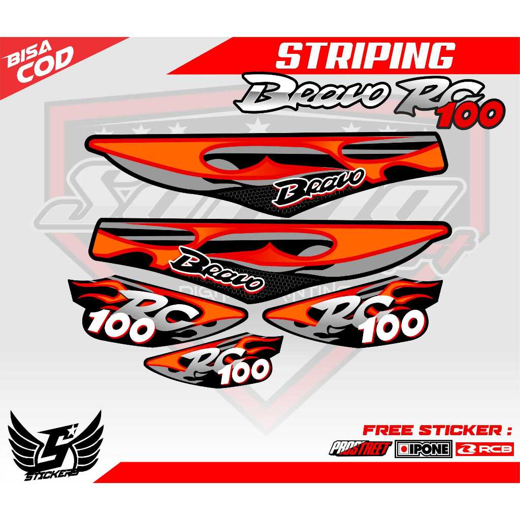 STRIPING VARIASI SUZUKI BRAVO RC 100 / STICKER LIST MOTOR BRAVO RC 100