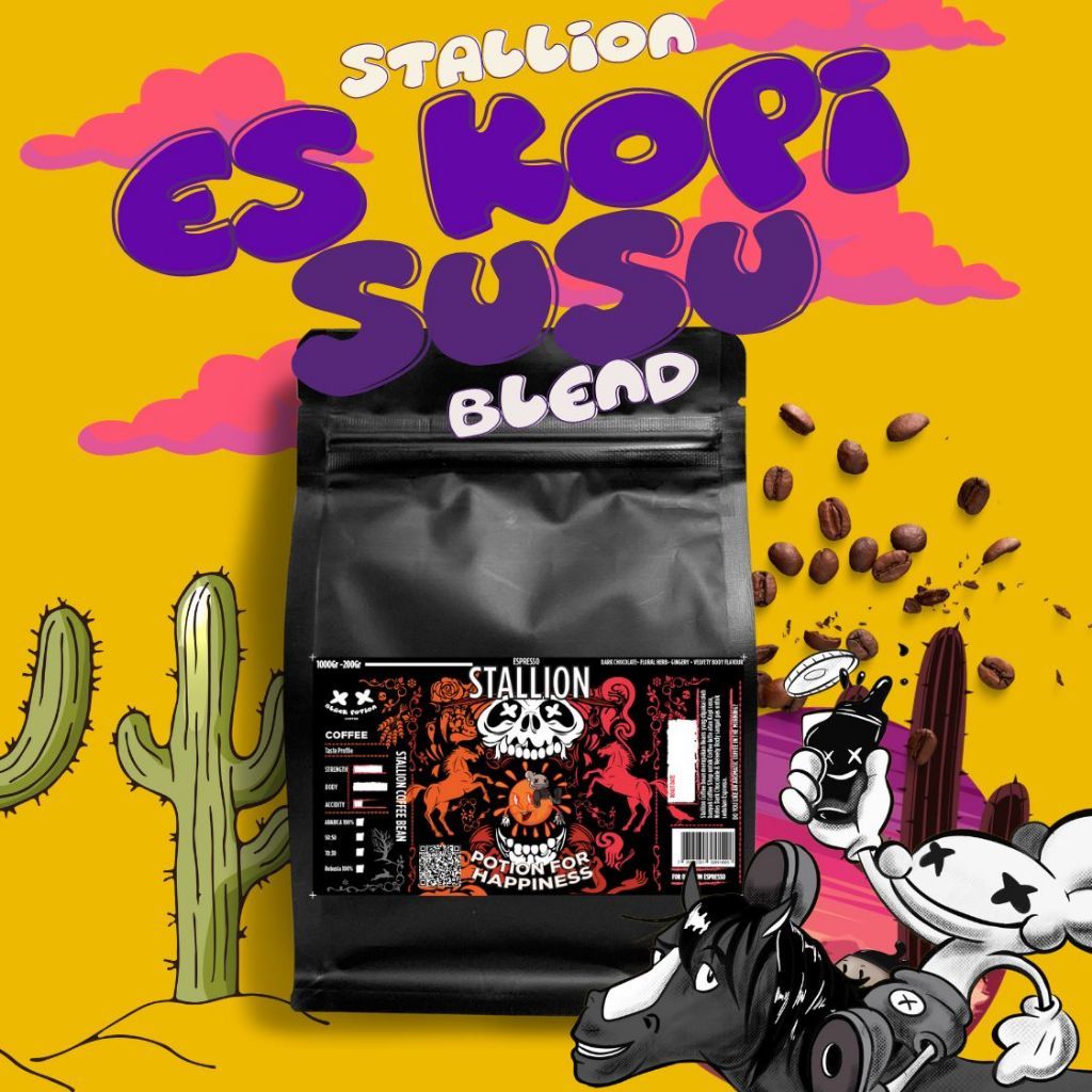 

ES Kopi susu Stallion Blend 100% ARABICA Coffee beans Stallion