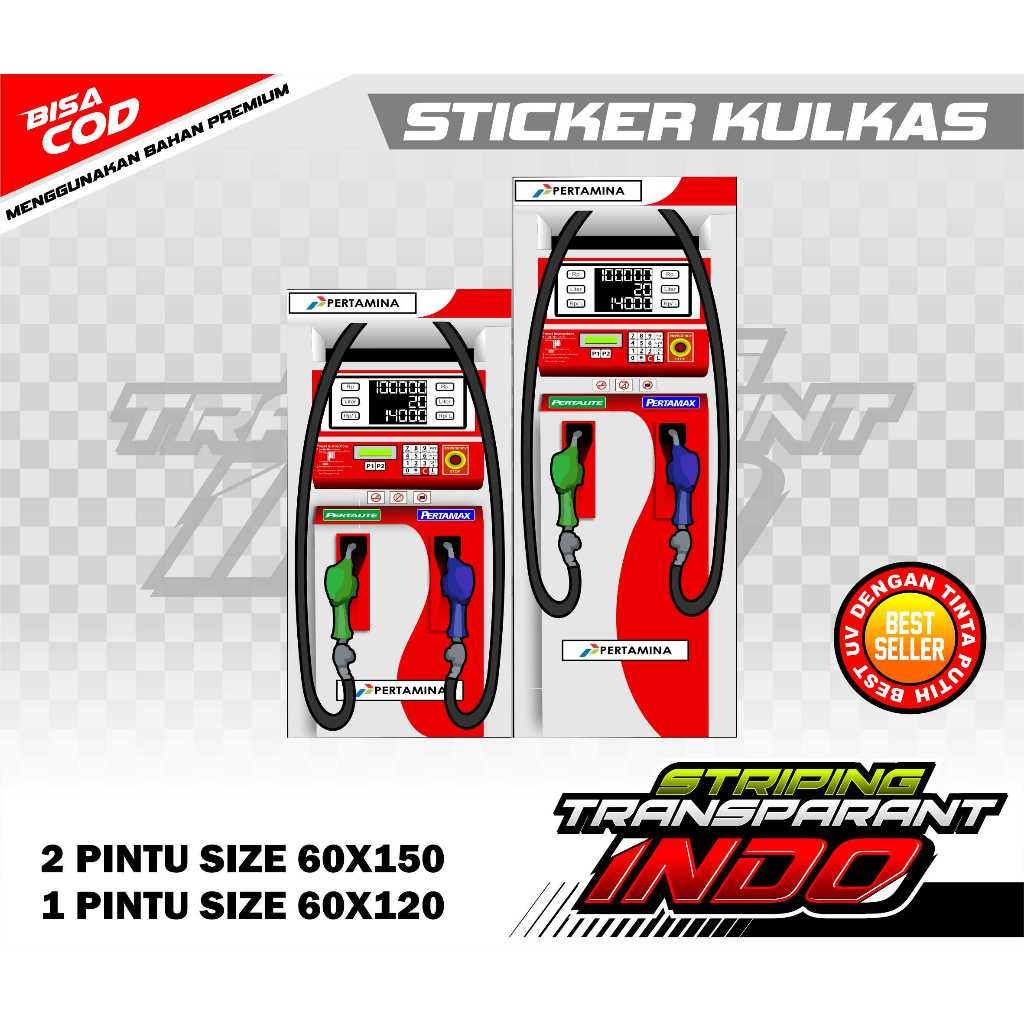 STICKER KULKAS 1 PINTU / 2 PINTU MOTIF POM MINI