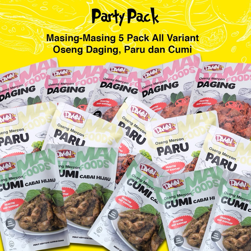 

Party Pack : All Varian Masing-Masing 5 Pack - Damai Foods