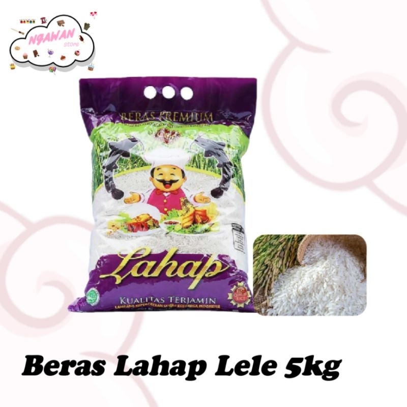 5kg Beras lahap lele - beras pulen - beras kemasan 5kg