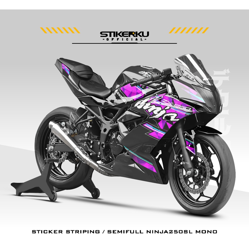 STRIPING NINJA250SL MONO / MOTIF 16 / STICKER / NINJA250RR MONO / NINJA250 MONO / STIKERKUDECAL