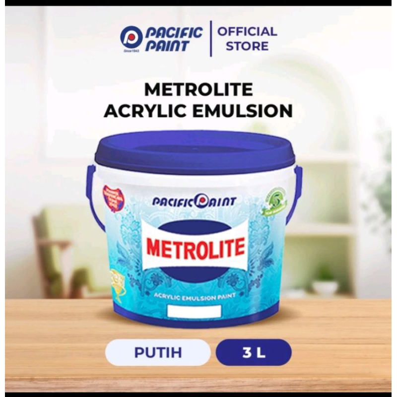 Metrolite 5kg putih 000 cat tembok putih 3 liter