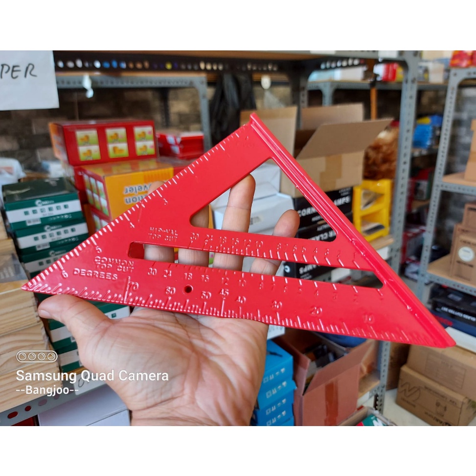 

KODE U1J Murah Penggaris Woodworking Speed Square Penggaris Sudut Geser Siku Derajat Alat Perkakas Ukur