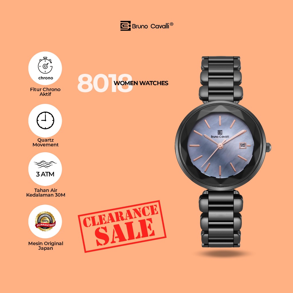 Bruno Cavalli 8018 Jam Tangan Wanita Mesin Jepang