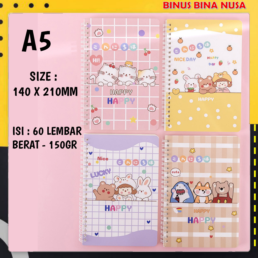 Note Book A5 Buku Diary Diari Aesthetic Buku Jurnal Buku Catatan Buku Note Stiker Buku Kecil Aesthet