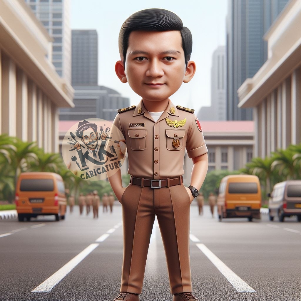 Jasa Edit Karikatur 3D - Profesi ASN/ PNS/ PRIA