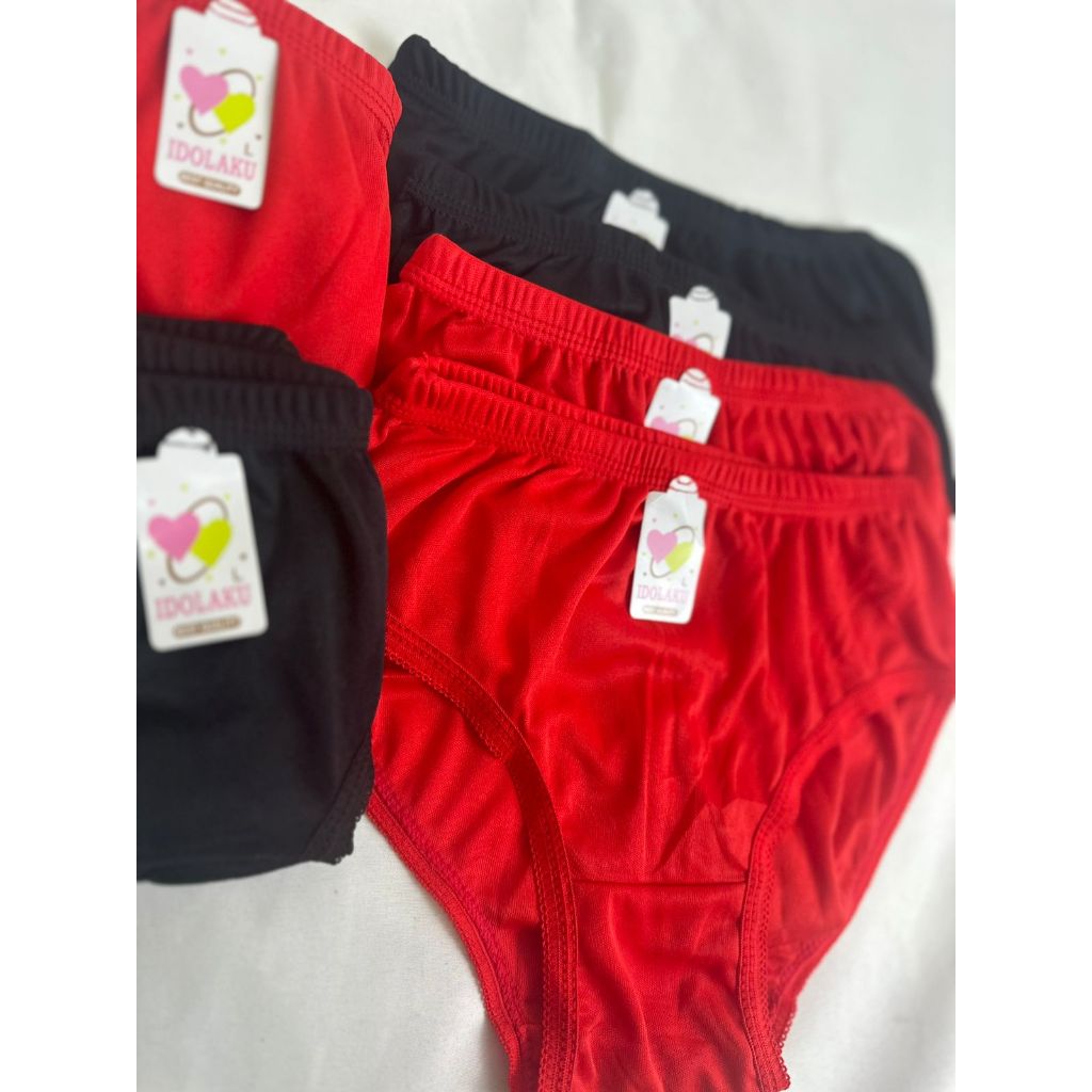 6pcs celana dalam wanita dewasa bahan satin hyget size L XL XXL real picture