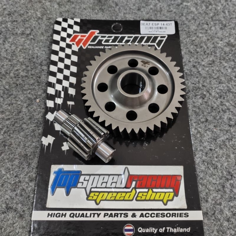 GEAR RASIO GF RACING GIGI RASIO UKURAN 14 - 43 BUAT HONDA BEAT FI / SCOOPY  FI / BEAT ESP / SCOOPY  