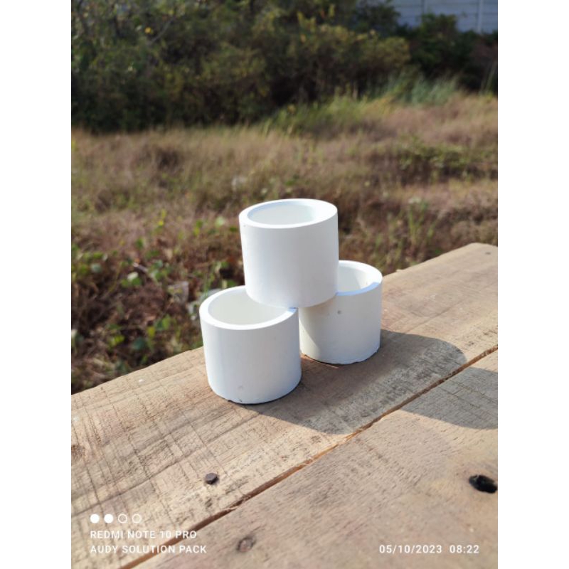 Pot Semen Gypum Mini Bulat - Mini Concrete Planter - Pot Sukulen Kecil - Grosir Murah