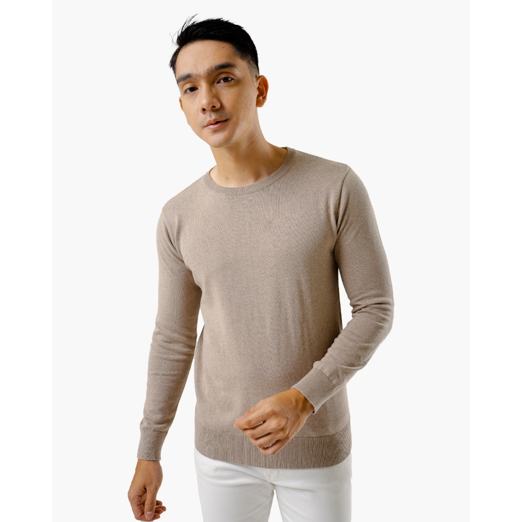 Gomuda Sweater Rajut Pria Crewneck - Choco