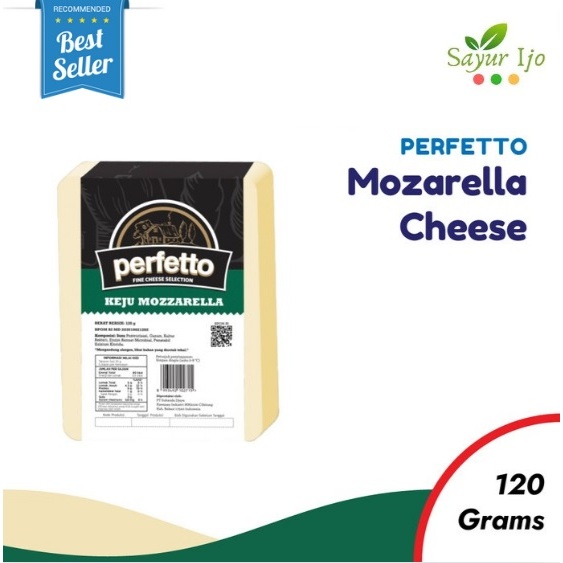 

Perfetto Keju Mozzarella 120 Gram / Pack Fine Section Keju Olahan Susu Segar PREMIUM HALAL