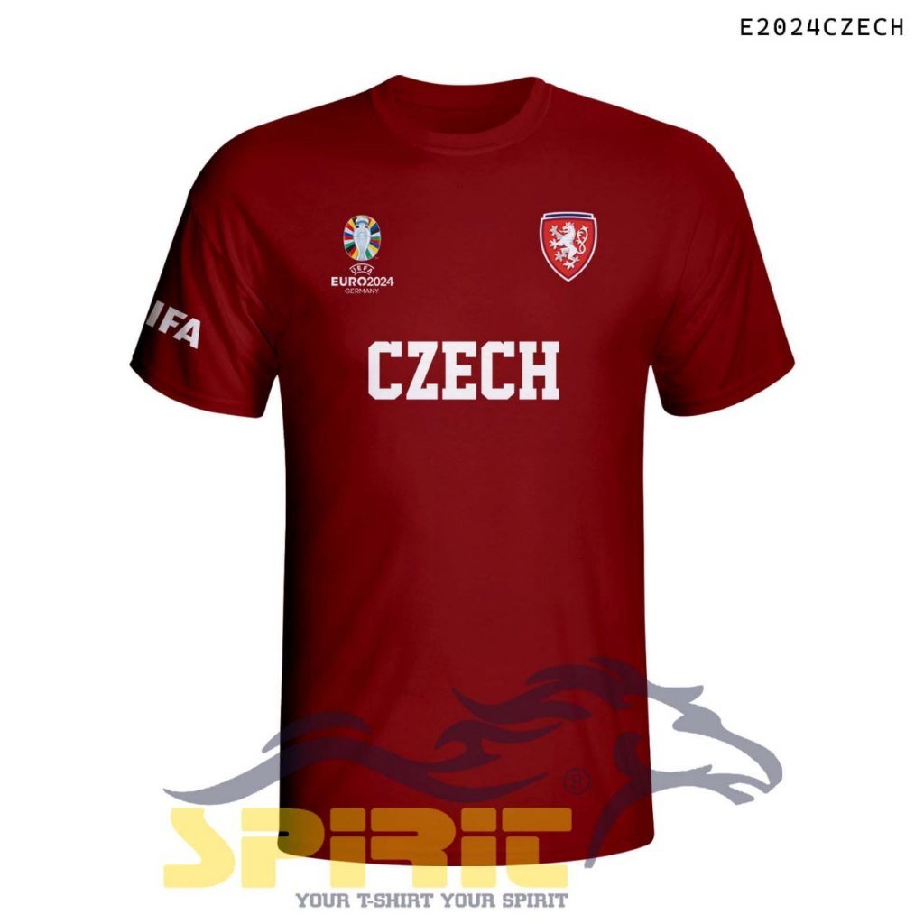 Kaos t shirt jersey czech UEFA Euro 2024