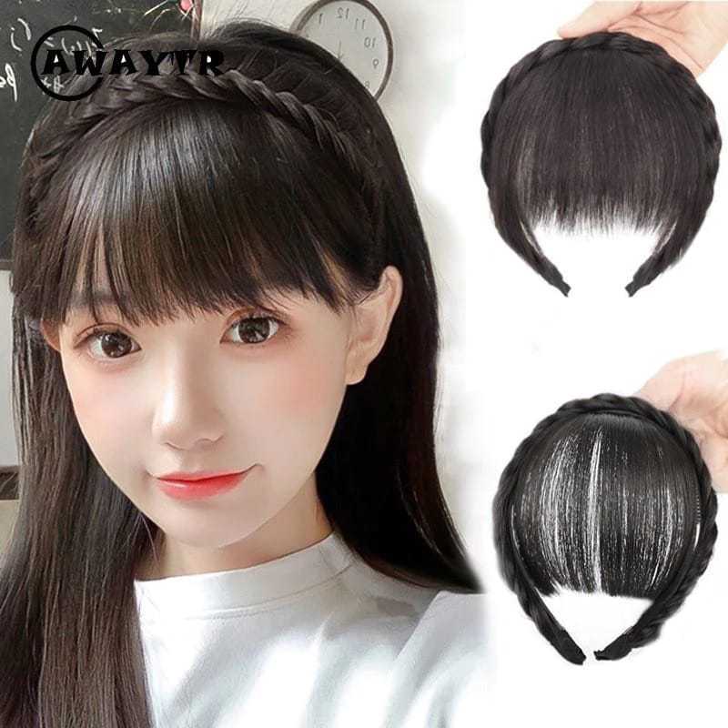 jaya PONI BANDO KEPANG wig poni rambut palsu kepang tulang ikan hairklip bando poni korea K048
