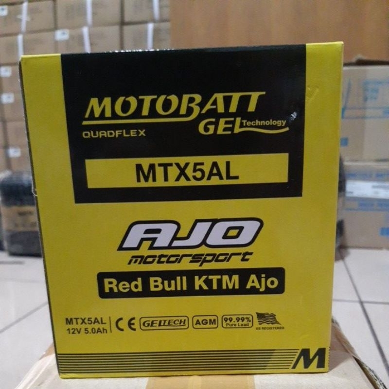 Aki Motor Yamaha Mio Smile, Mio Sporty Motobatt MTX5AL Aki Kering