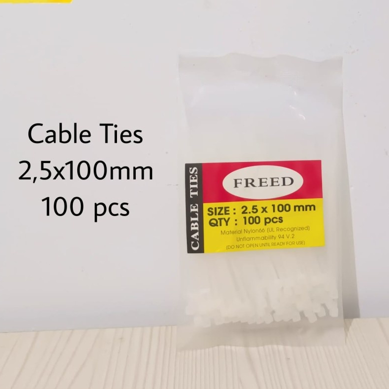 

KABEL TIES CABLE TIE 2.5 X 100 MM ( 10 CM ) PUTIH / WHITE