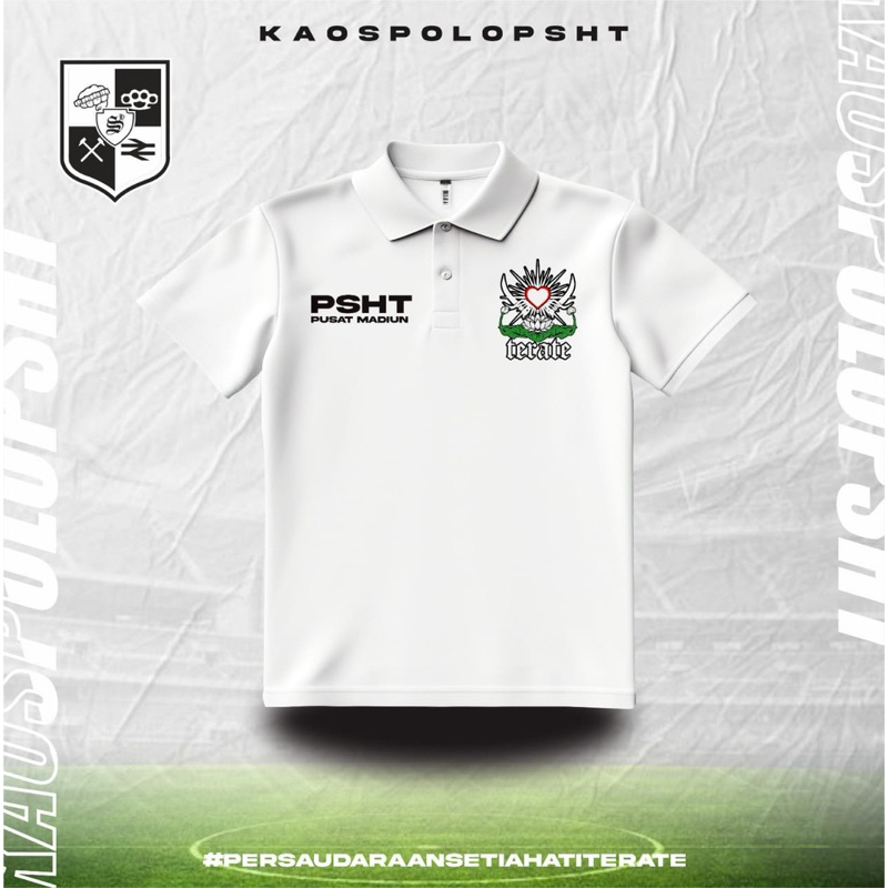 Kaos Polo Bordir PSHT Pusat Madiun Desain Depan Simpel