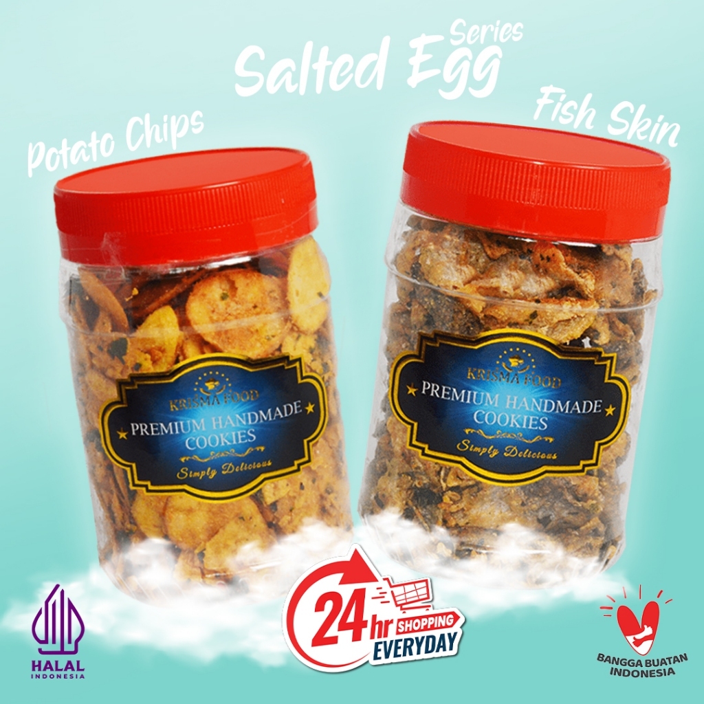 

SALTED EGG FISH SKIN 250 GR / SALTED EGG POTATO CHIPS 250GR - TOPLES - KRISMA FOOD