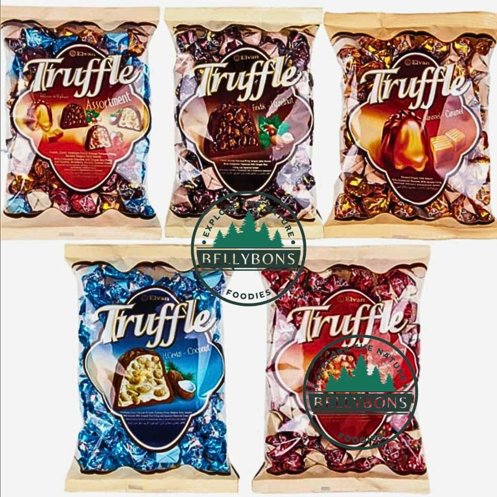 

Coklat Elvan Arab Turki Truffle Chocolate Assortment Caramel Hazelnut Coconut Strawberry Bag 400gr