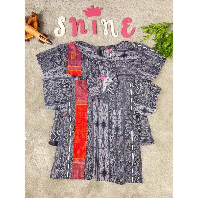 Couple Blus Batik Anak Dan Kemeja Batik Anak Ulos Batak Abu Couple Blus Batik Anak Perempuan